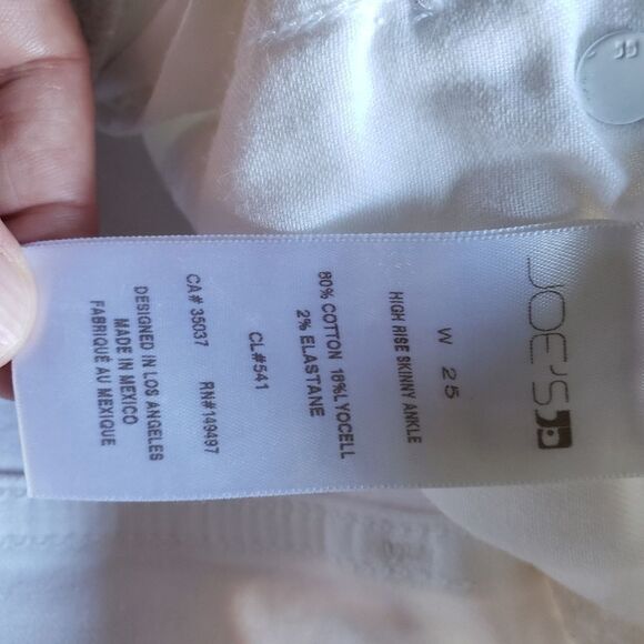 JOE'S Jeans High Rise Skinny Cut Off White Jean Shorts Size 25 - Picture 4 of 12